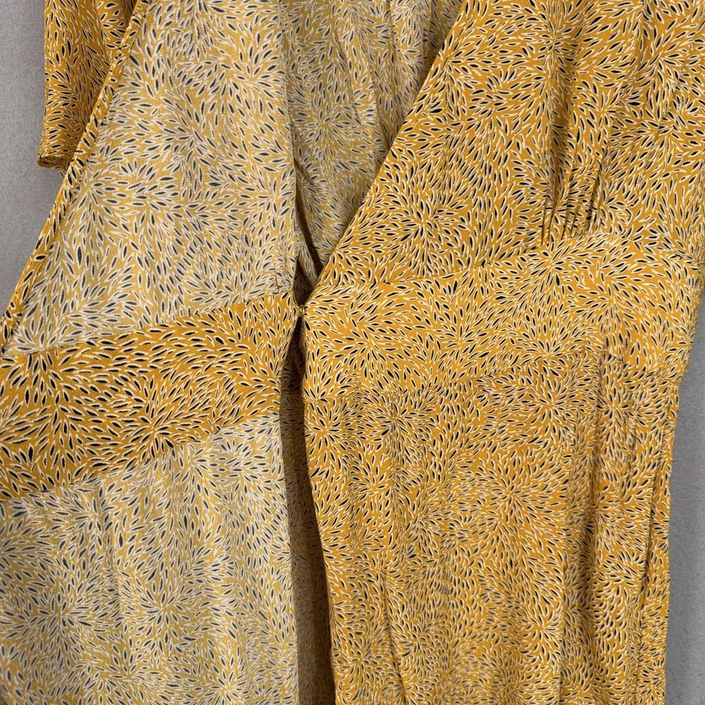 Ba&sh Dress Womens Small Yellow Floral Wrap Ruffle Belina Curry Mini Summer - Picture 6 of 12
